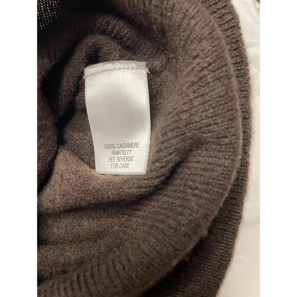 Apt 9 Cardigan Womens Medium Chocolate 100% Cashmere Sweater Argyle Ladies - Picture 8 of 9